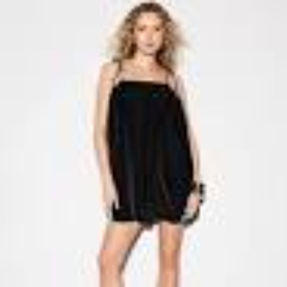 NWT The Occasion by Old Navy Taffeta Bubble Mini Dress in Black - Size L